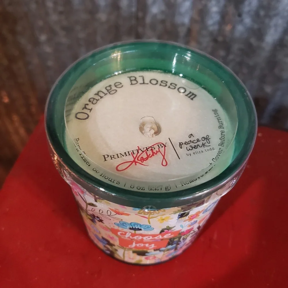 Choose Joy 8‎ oz Jar Candle ORANGE BLOSSOM Scent - Primitives by Kathy NEW